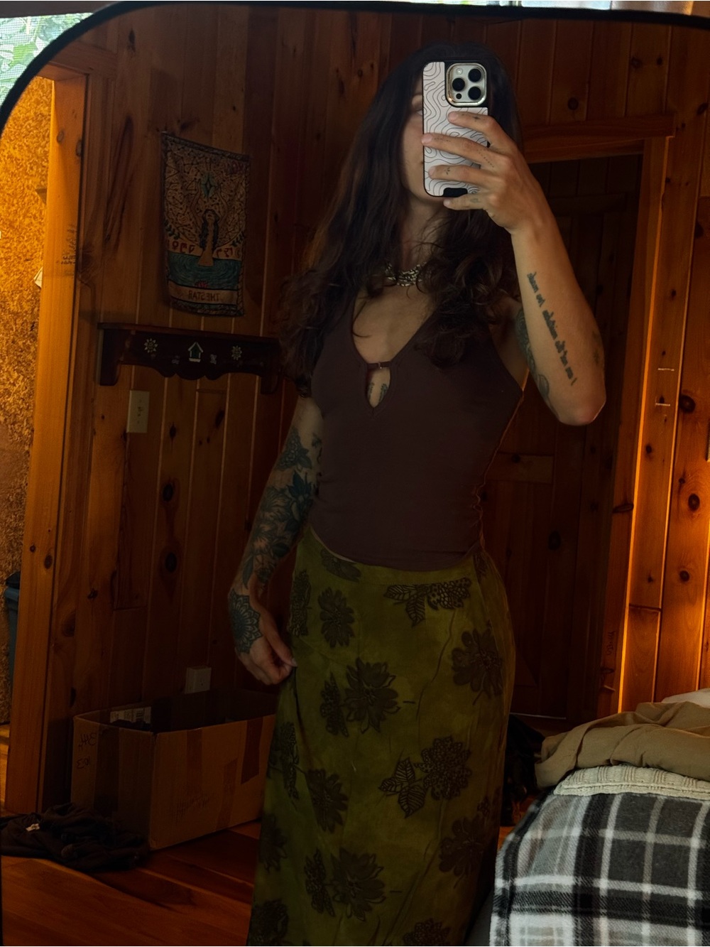 Brown Ribbed Tank Top - Picture 3 of 4